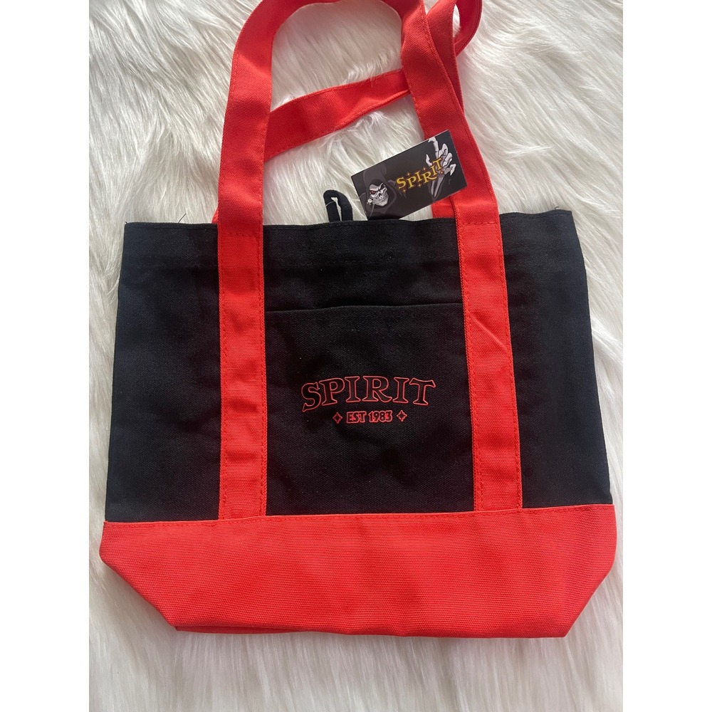 Spirit Halloween Black And Orange Canvas Mini Tote New - Picture 2 of 4